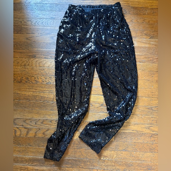 Francesca's Collections Pants - Black sequin pants